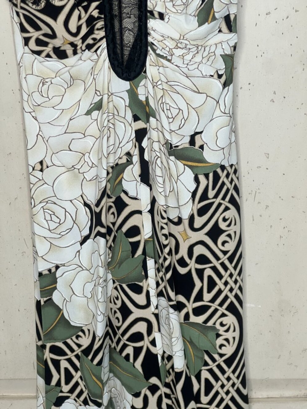 Roberto Cavalli Y2K Silk Rose Print Lace Slip Dress Art Nouveau IT 38 US 2 - Picture 5 of 15